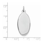 Sterling Silver Rhod-plate Eng. Oval Polish Front/Satin Back Disc Charm - Image 4