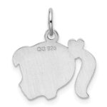 Sterling Silver Rhod-plate Pink Enamel Right Facing Girl Head Disc Charm - Image 4