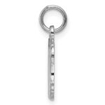 Sterling Silver Rhod-plate Purple Enamel Right Facing Girl Head Disc Charm - Image 2