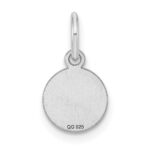 SS Rh-plt Engraveable Round Polished Front/Satin Back Disc Charm - Image 3