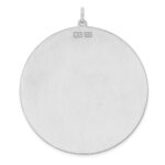 Sterling Silver Rhod-plated Eng. Rnd Polish Front/Satin Back Disc Charm - Image 3