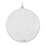 Sterling Silver Rhod-plated Eng. Rnd Polish Front/Satin Back Disc Charm - Image 2