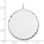 Sterling Silver Rhod-plated ENG. Round Polished Front/Back Disc Charm - Image 3