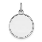Sterling Silver Rhod-plated Eng. Rnd Polish Front/Back Disc Charm