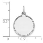 Sterling Silver Rhod-plated Eng. Rnd Polish Front/Back Disc Charm - Image 3