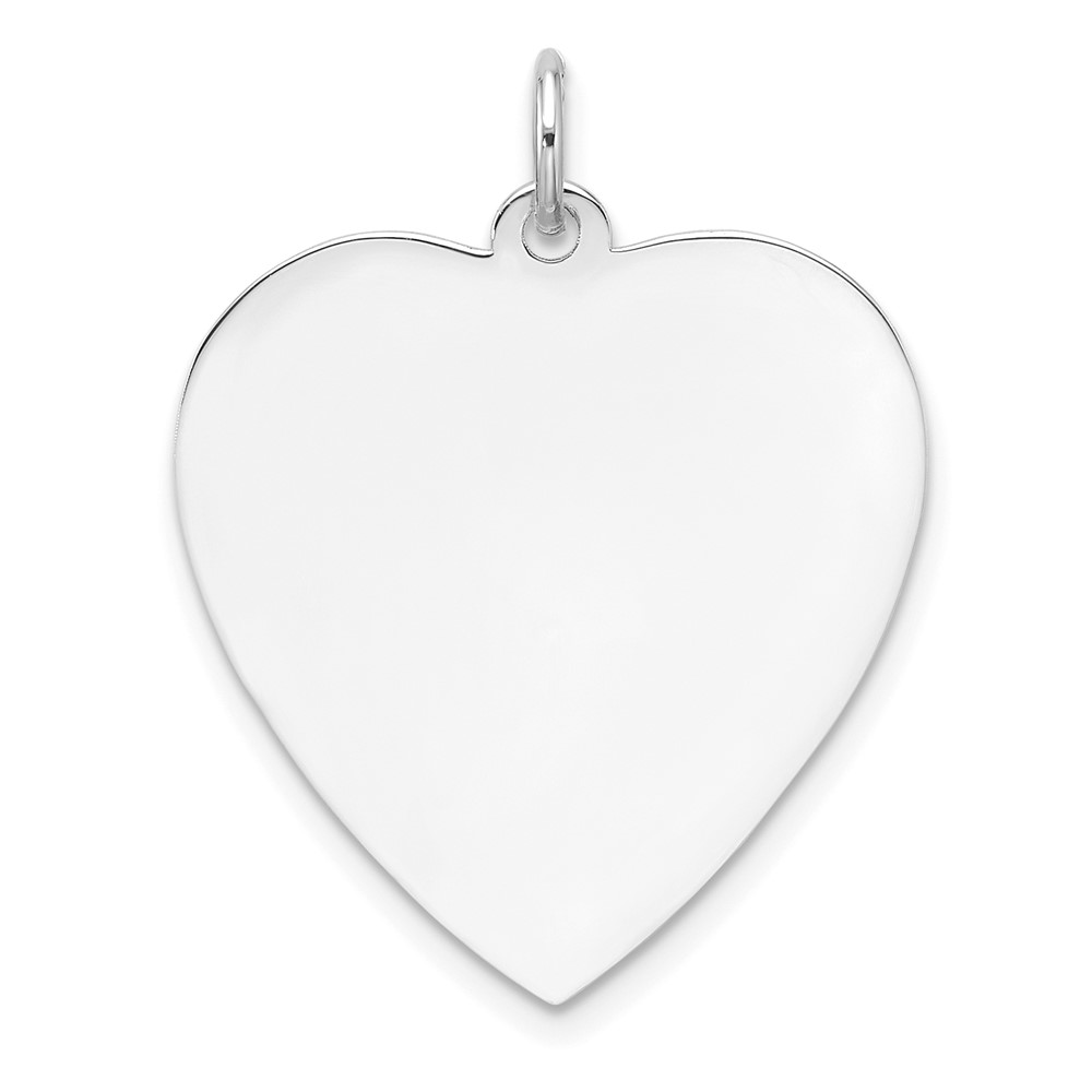 QM548.jpg SS Rh-plt Engraveable Heart Polished Front/Satin Back Disc Charm - Image 1
