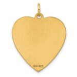 Sterling Silver GP Engraveable Heart Polished Disc Charm - Image 3