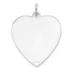 Sterling Silver Rh-plt Engraveable Heart Polished Front/Back Disc Charm - Image 2