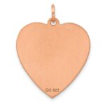 Sterling Silver RG Plated Eng. Heart Polish Front/Satin Back Disc Charm - Image 2