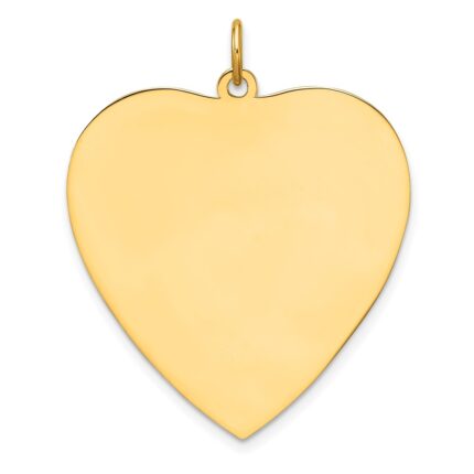 Sterling Silver GP Engraveable Heart Polished Disc Charm