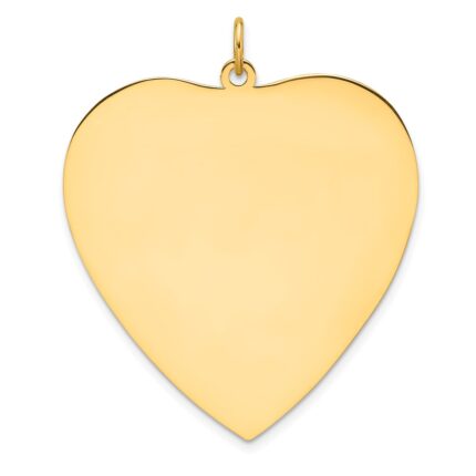 Sterling Silver GP Engraveable Heart Polished Disc Charm