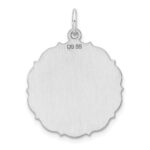 Sterling Silver Rh-plt Engraveable Polished Front/Satin Back Disc Charm - Image 2