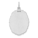 Sterling Silver Rh-plt Engraveable Polished Front/Satin Back Disc Charm - Image 3
