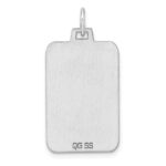 Sterling Silver Rhod.-plated Eng. Rect. Polish Front/Satin Back Disc Charm - Image 3