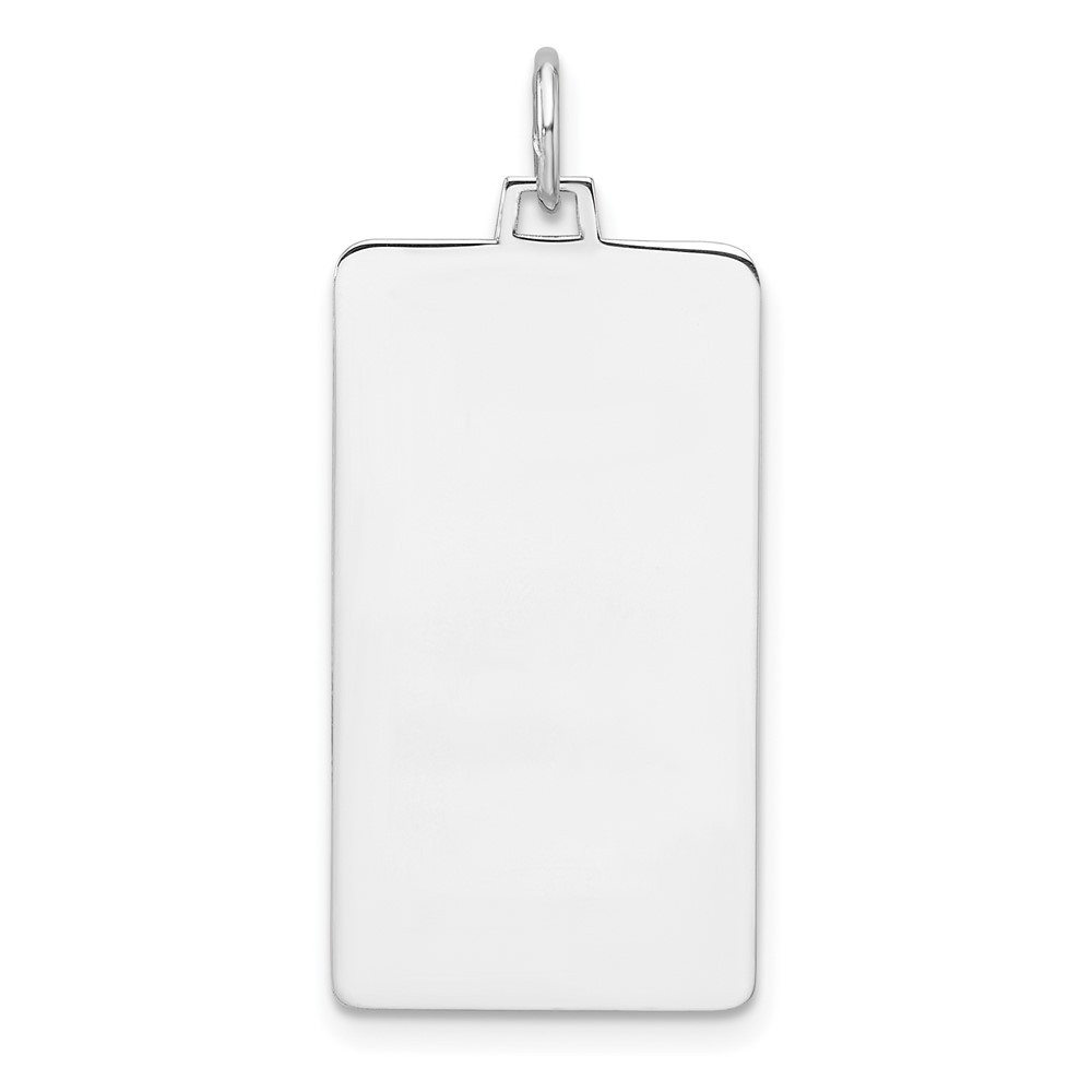 QM556P-2.jpg Sterling Silver Rhod-plate Eng. Rect. Polish Front/Back Disc Charm - Image 1