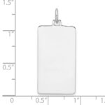 Sterling Silver Rhod-plate Eng. Rect. Polish Front/Back Disc Charm - Image 3