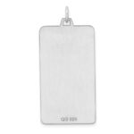 Sterling Silver Rhod-plate Eng. Rect. Polish Front/Satin Back Disc Charm - Image 2