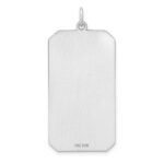 Sterling Silver Rhod-plate Eng. Rect. Polish Front/Satin Back Disc Charm - Image 2