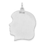 Sterl Silver Rh-plt Engraveable Girl Polished Front/Satin Back Disc Charm - Image 2
