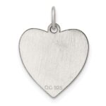 SS Rh-plt Engraveable Heart Polished Front/Satin Back Disc Charm - Image 3