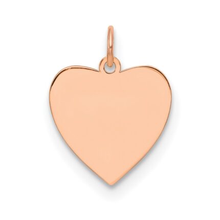 Sterling Silver RG Plated Eng. Heart Polish Front/Satin Back Disc Charm