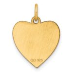 Sterling Silver GP Engraveable Heart Polished Disc Charm - Image 3