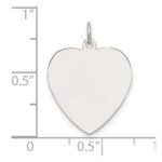 SS Rh-plt Engraveable Heart Polished Front/Satin Back Disc Charm - Image 4