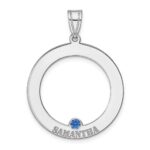 SS/Rhodium-plated 1 Birthstone Circle with SS Bezel Family Pendant - Image 2