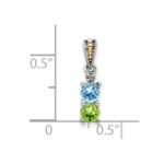 Sterling Silver Antiqued w/14k 2-stone w/Diamond Mothers Pendant Semi-Mount - Image 6