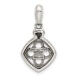 Sterling Silver Antiqued w/14k 4-stone w/Diamond Mothers Pendant Semi-Mount - Image 4
