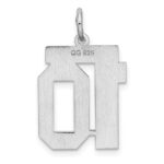 Sterling/Silver Rhodium-plated Polished Number 10 Charm - Image 4