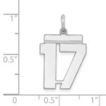 Sterling/Silver Rhodium-plated Polished Number 17 Charm - Image 3
