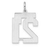 Sterling/Silver Rhodium-plated Polished Number 21 Charm - Image 4