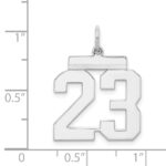 Sterling Silver/Rhodium-plated Polished Number 23 Charm - Image 3