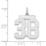 Sterling/Silver Rhodium-plated Polished Number 38 Charm - Image 2