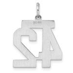 Sterling/Silver Rhodium-plated Polished Number 42 Charm - Image 4