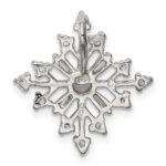 Sterling Silver Rhodium-plated CZ Snowflake Slide - Image 4