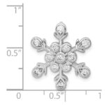Sterling Silver Rhodium-plated CZ Snowflake Chain Slide - Image 3