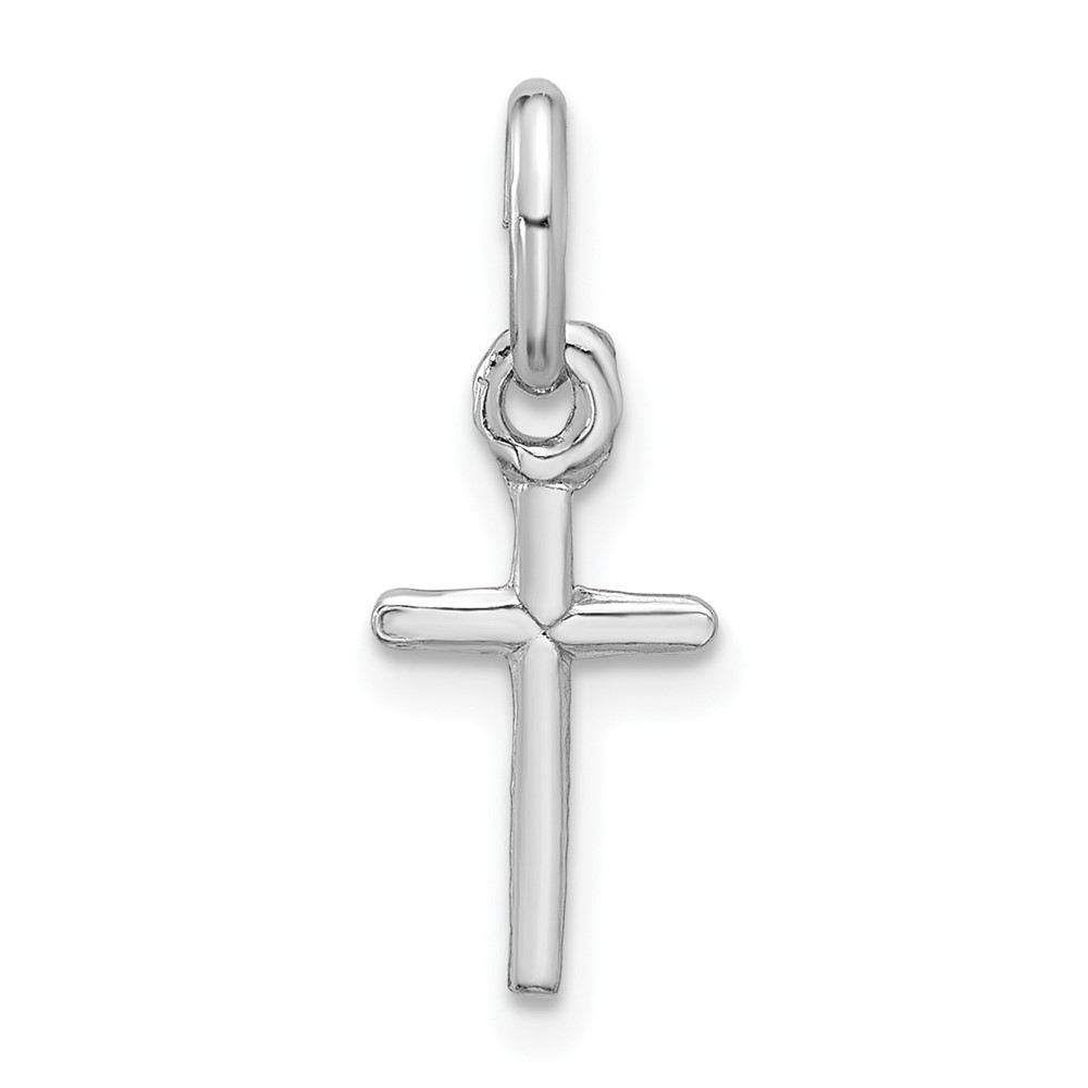 QP1135.jpg Sterling Silver Rhodium-plated Cross Charm - Image 1