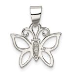 Sterling Silver CZ Butterfly Pendant - Image 4