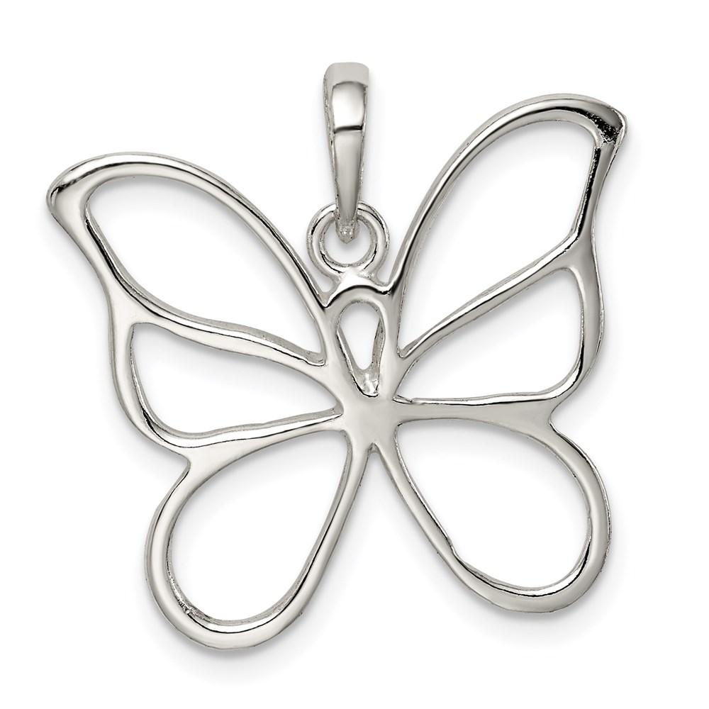 QP1172.jpg Sterling Silver Polished Butterfly Pendant - Image 1