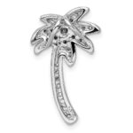 Sterling Silver Rhodium-plated CZ Palm Tree Chain Slide - Image 4