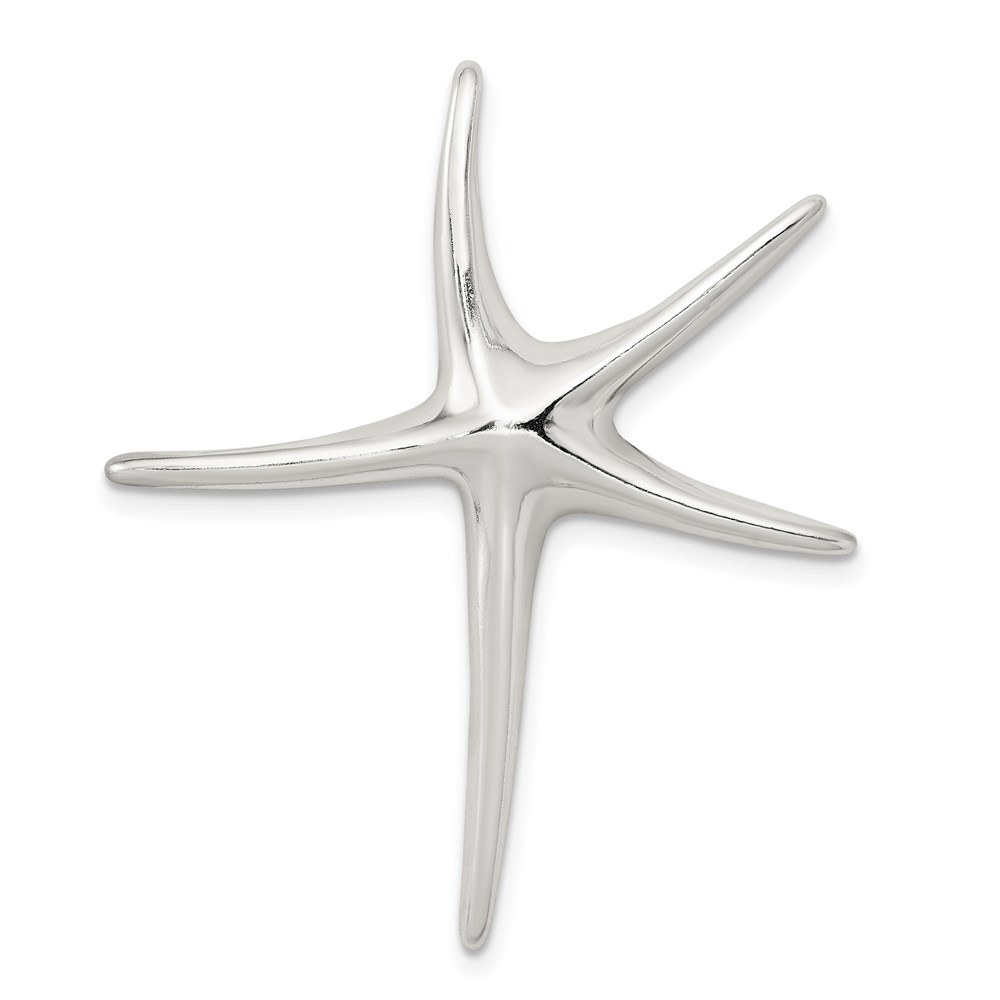 QP1186.jpg Sterling Silver Rhodium-plated Starfish Pendant - Image 1