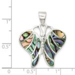 Sterling Silver Rhodium-plated Abalone Butterfly Pendant - Image 3