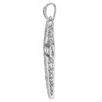 Sterling Silver Rhodium-plated CZ Cross Pendant - Image 2