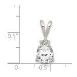 Sterling Silver Pear CZ Pendant - Image 3