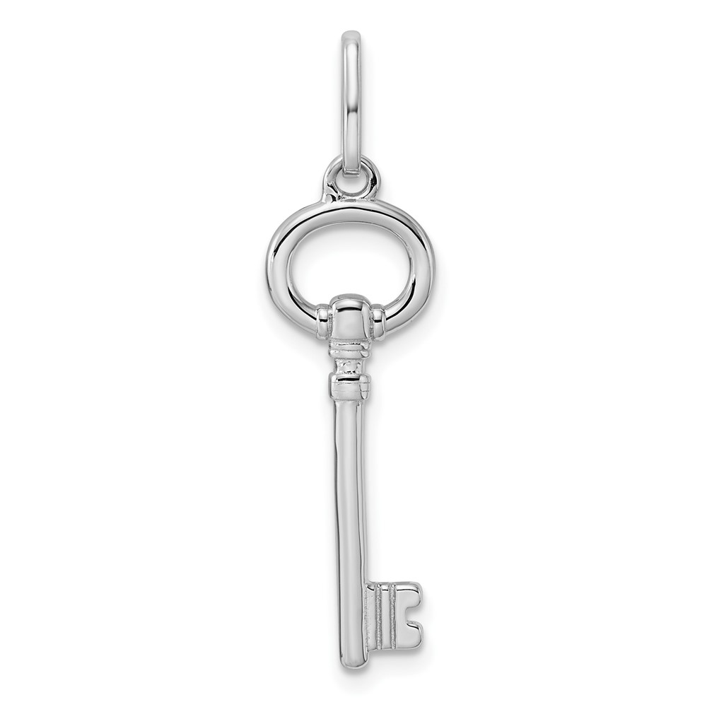 QP1532.jpg Sterling Silver Rhodium-plated Key Pendant - Image 1