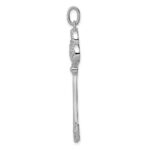 Sterling Silver Rhodium-plated CZ Key Pendant - Image 2
