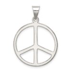 Sterling Silver Diamond-Cut Peace Symbol Pendant - Image 4