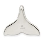 Sterling Silver Rhodium-plated Polished Created Blue Opal Whale Tail Chain Slide - Image 4